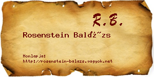Rosenstein Balázs névjegykártya