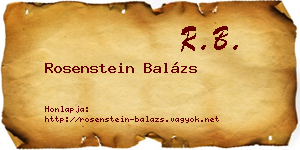 Rosenstein Balázs névjegykártya