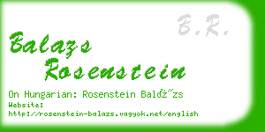 balazs rosenstein business card